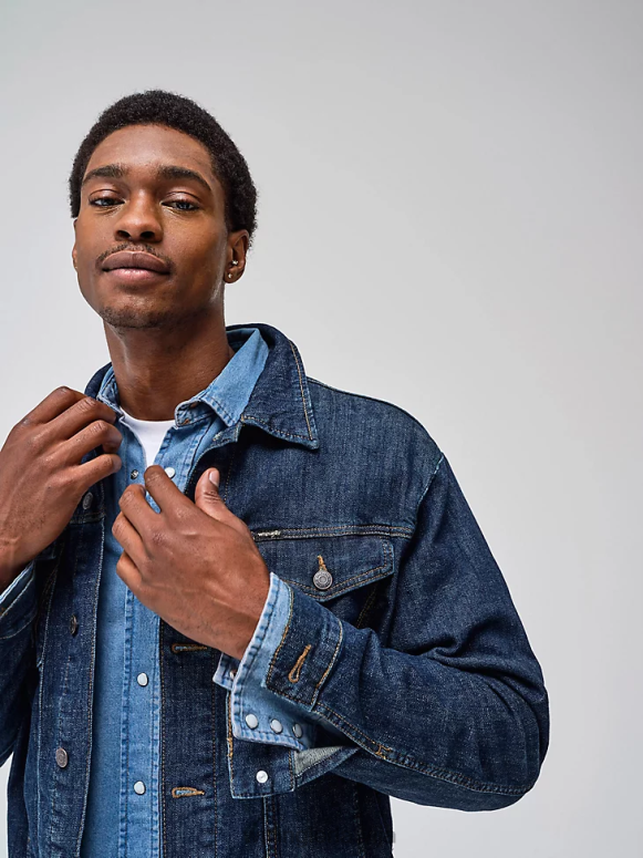 tumša mazgāšana klasiska džinsa trucker jaka vīriešiem apģērbs Wrangler BFNTB611