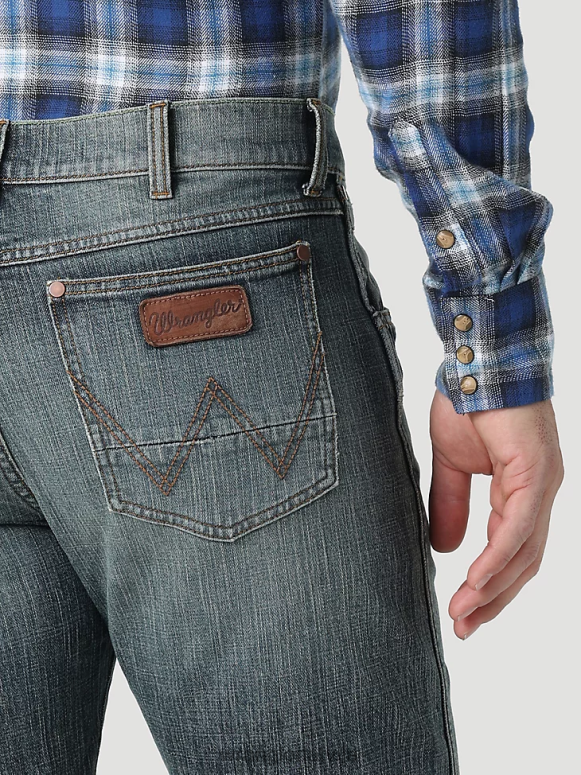 tumšais bruņinieks stiept retro slim fit džinsi ar taisnām kājām vīriešiem apģērbs Wrangler BFNTB36