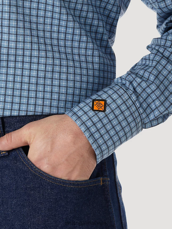 tumši/melns fr Ugunsizturīgs rūtains krekls ar garām piedurknēm vīriešiem apģērbs Wrangler BFNTB500