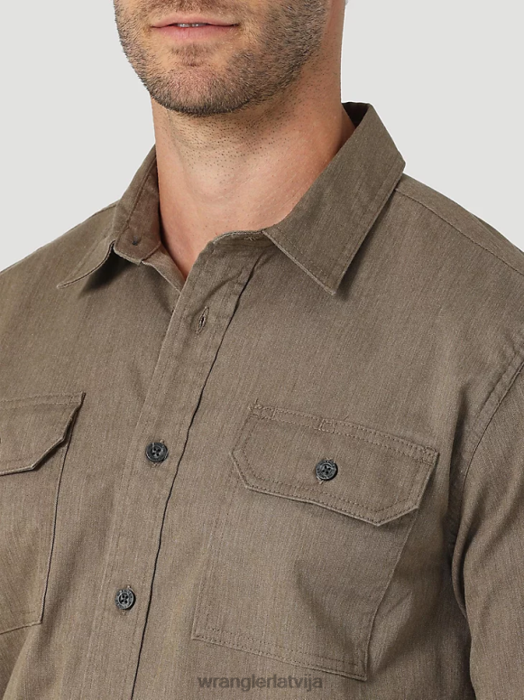 tīkkoka virši sarža/džinsa krekls ar garām piedurknēm vīriešiem apģērbs Wrangler BFNTB376