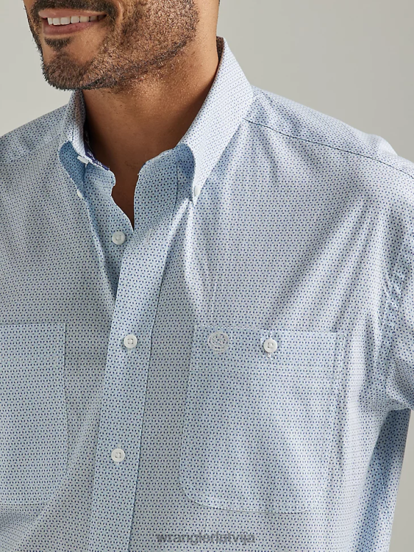 viegli zils george strait krekls ar īsām piedurknēm ar 2 kabatām pogām vīriešiem apģērbs Wrangler BFNTB365