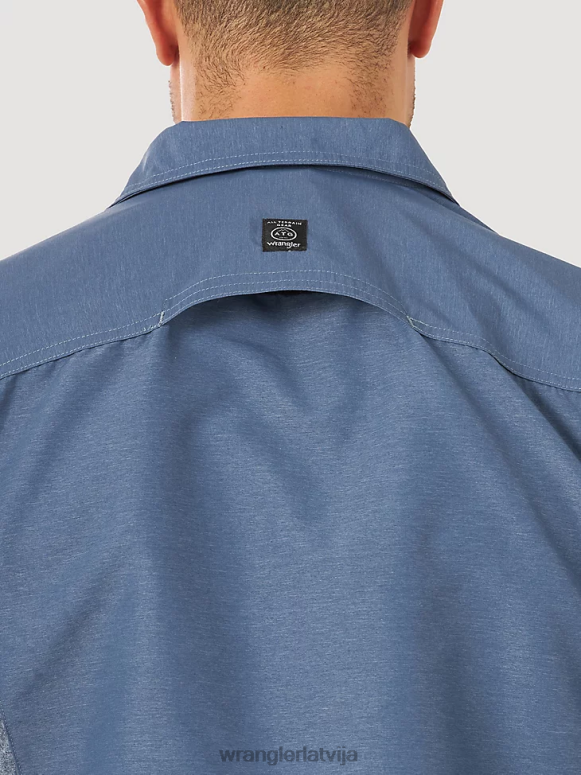vintage indigo atg mix materiāla krekls vīriešiem apģērbs Wrangler BFNTB378