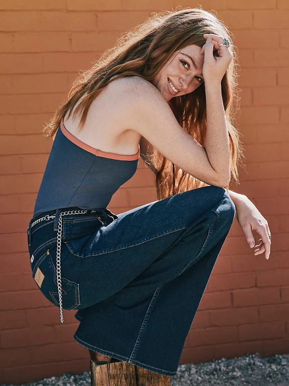 vintage indigo viens plecs cami sievietes apģērbs Wrangler BFNTB874