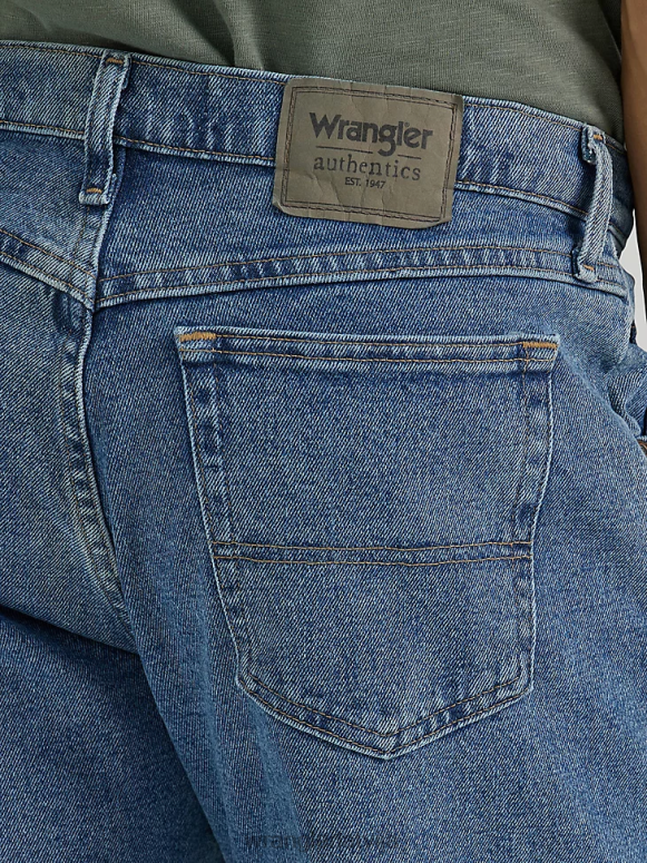 vintage zils autentiski relaksēti elastīgi džinsi vīriešiem apģērbs Wrangler BFNTB104
