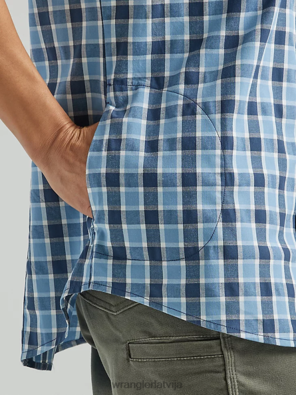 zils dziļš riggs workwear krekls ar īsām piedurknēm sievietes apģērbs Wrangler BFNTB907