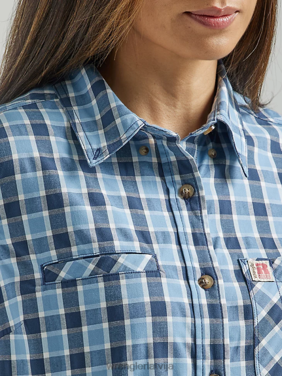 zils dziļš riggs workwear krekls ar īsām piedurknēm sievietes apģērbs Wrangler BFNTB907