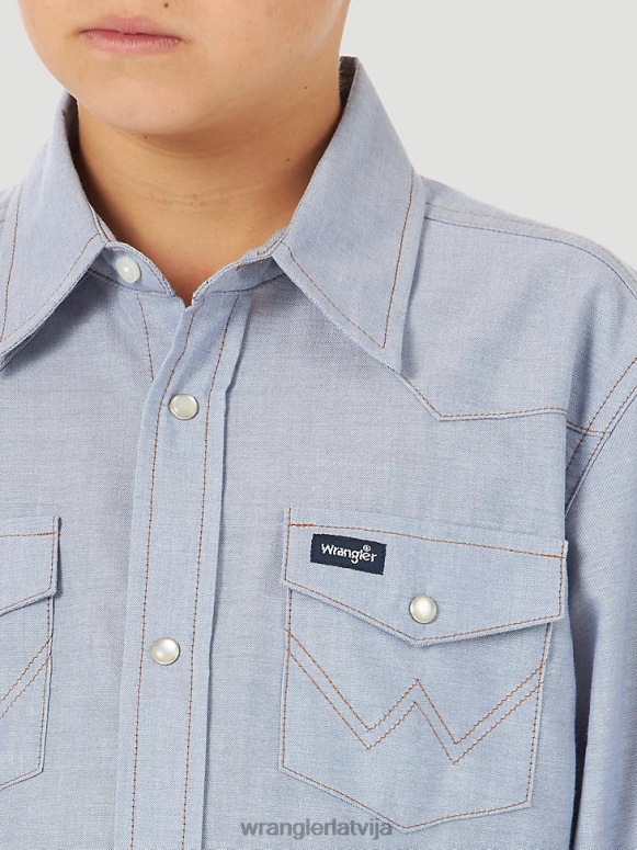 zils šambrijs kovboju piegriezuma rietumu krekls zēni apģērbs Wrangler BFNTB970