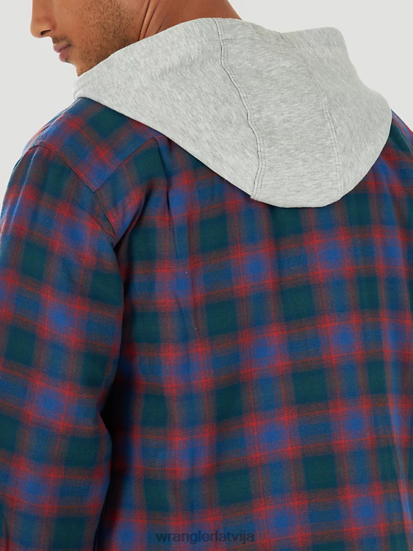zils/sarkans autentisks stepēts flaneļa kreklu jaka vīriešiem apģērbs Wrangler BFNTB392