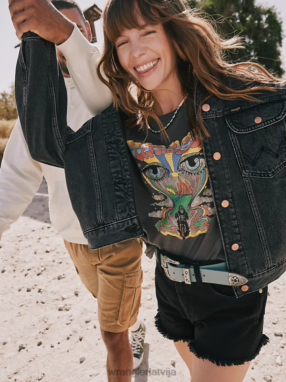 ēna melna pārstrādāts īss sievietes apģērbs Wrangler BFNTB824