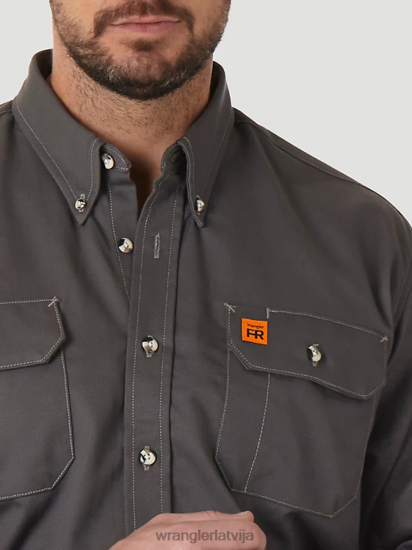 šīfera pelēks riggs workwear fr liesmas izturīgs darba krekls vīriešiem apģērbs Wrangler BFNTB404